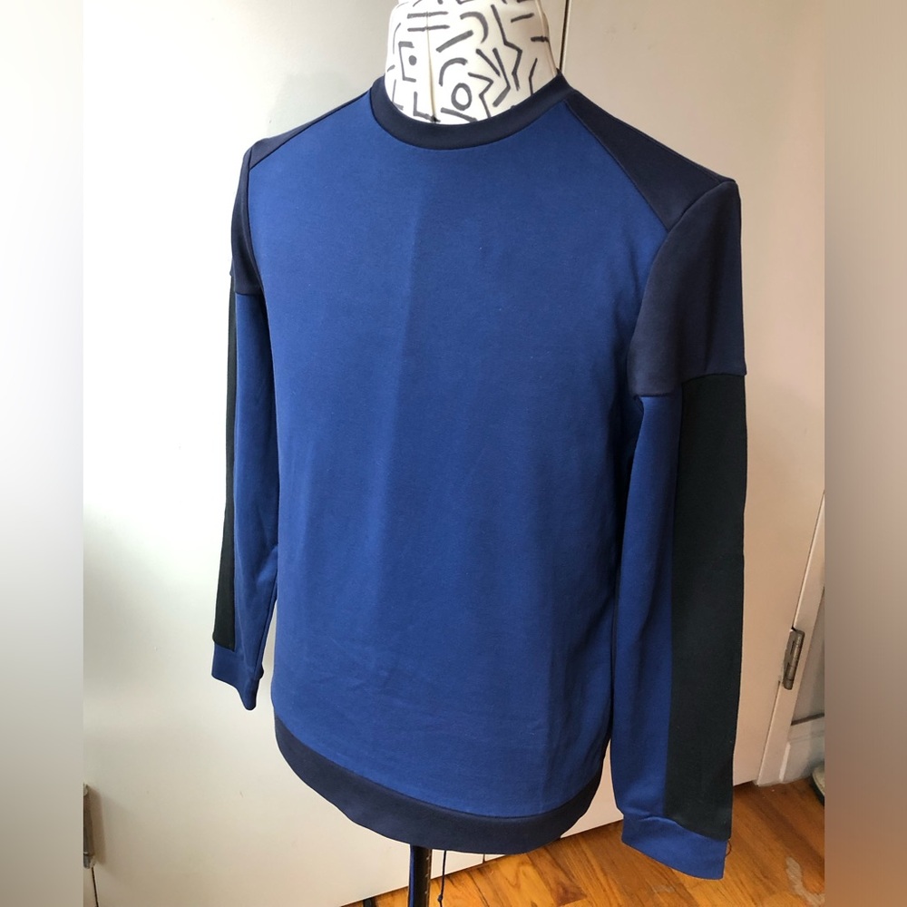 Calvin Klein Men's Two-Tone Navy & Royal Blue Crewneck Sweater
